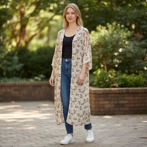 Alredine Floral Duster Kimono NWT